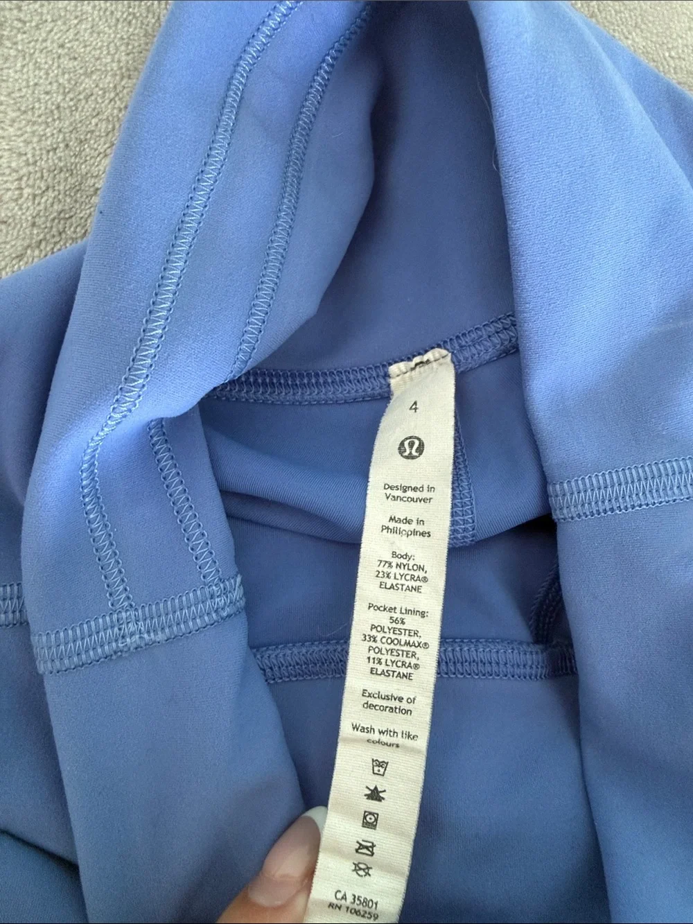 lululemon athletica Girls' Periwinkle Blue Active Leggings